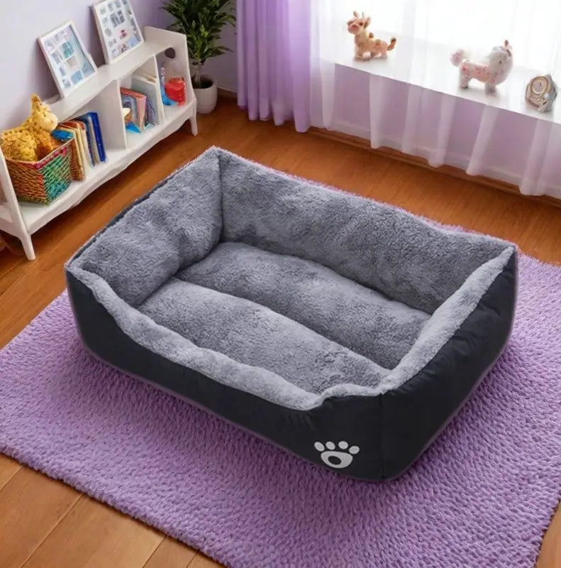 Plush-Black-Dog-Bed