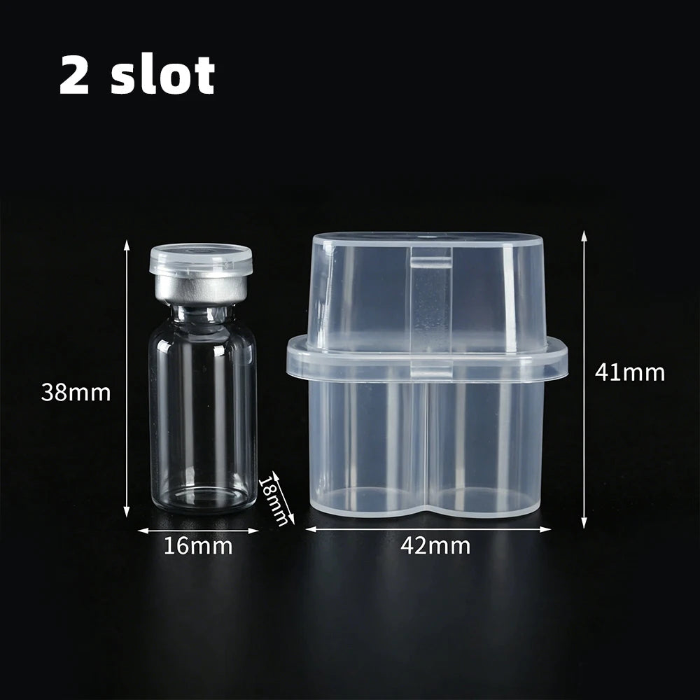 Peptide Storage Box 2/10Slot Penicillin Bottle Case for Fridge Organizer Portable 3ml Glass Vials Microtube Secure Holder  Boxes