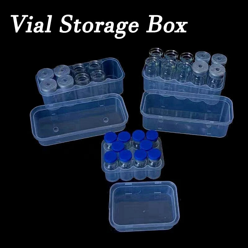 3/5/7/10mL Vial Storage Case Mini Vial Storage Box Transparent Storage Case Peptide Vial Organizer Refrigerator Organizer