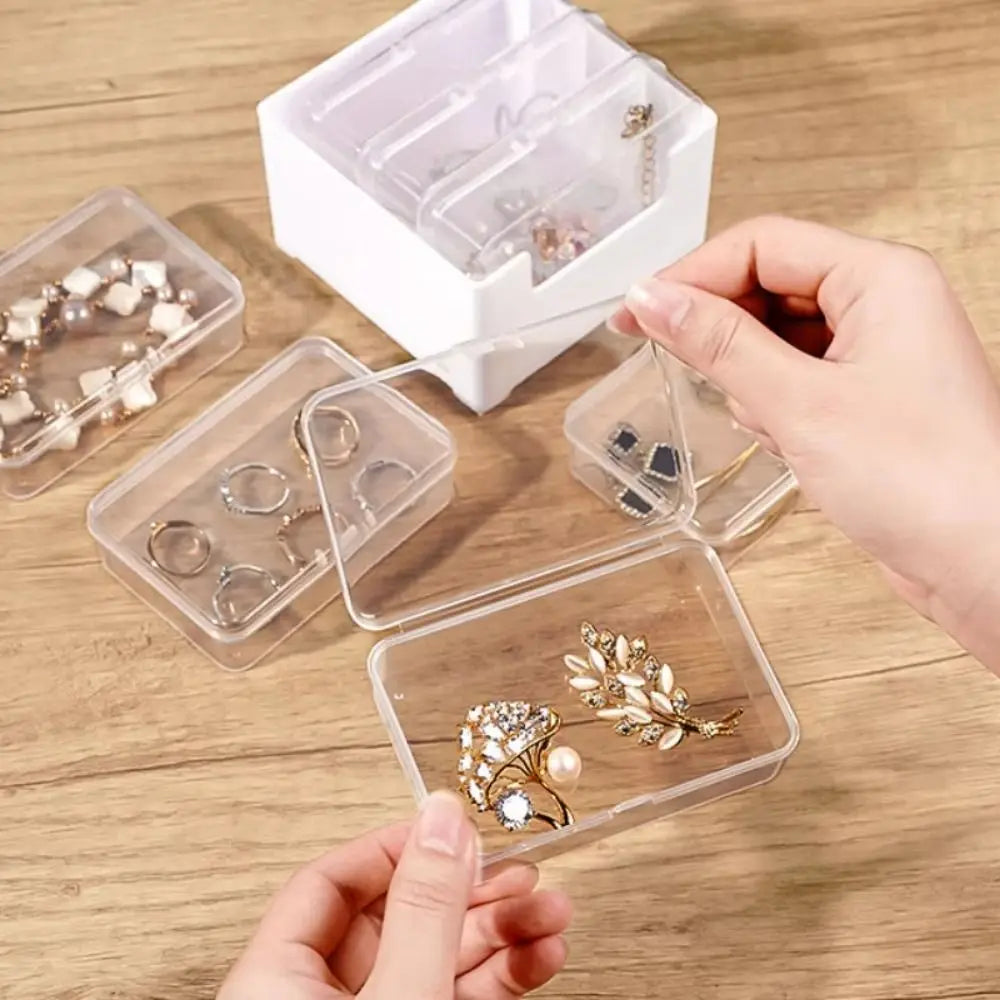 Clear Data Cable Storage Box Durable Messy-Free Cable Organizer Box Plastic Reusable Desktop Cable Organizer Office Supplies