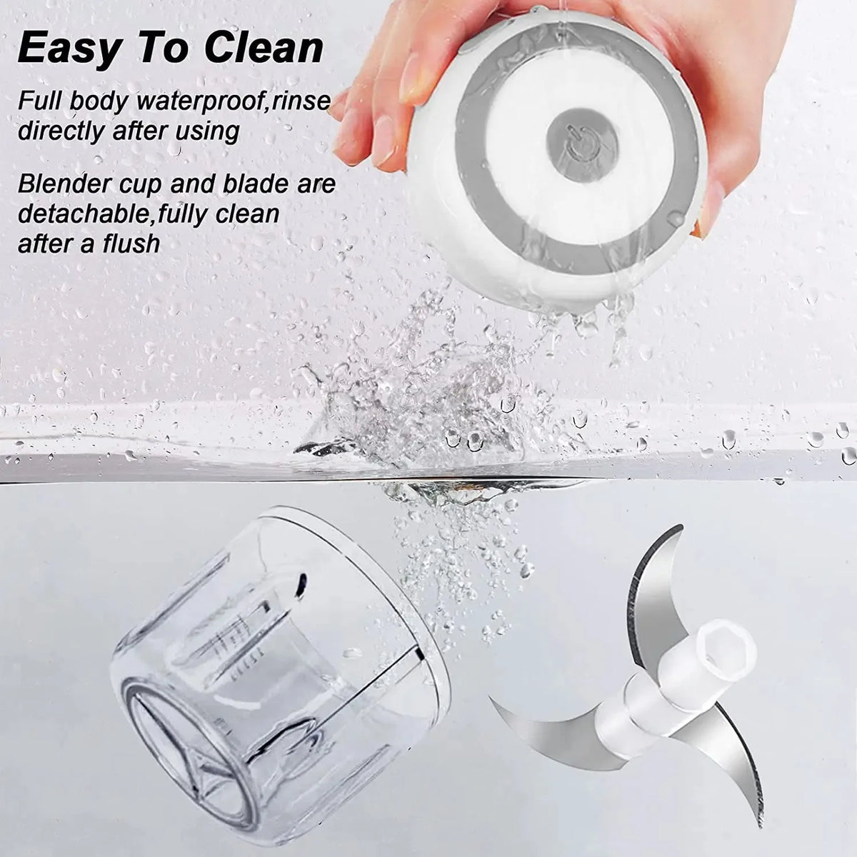 Portable Wireless Electric Mini Food Chopper Bowl Garlic Masher USB Rechargeable Vegetable Meat Grinder Kitchen Blender Gadget