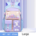 Primary School Backpack 1-5 Grade Cute Colorful School Bag For Girls Waterproof Large Capacity Cartoon rabbit Mochila Escolar