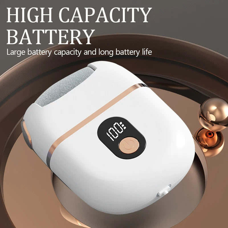 1 PCS Electric Foot Grinder Rechargeable Thick Leather Polishing Foot Grinder and 2 Different Thickness Grinding Heads
