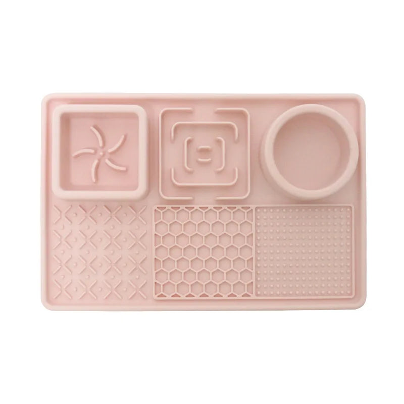 Dog Licking Pad with Suction Cup Food Grade Silicone Slow Feeding Mat Anti-Slip Lick Plate for Anxiety Relief Pet Supplies