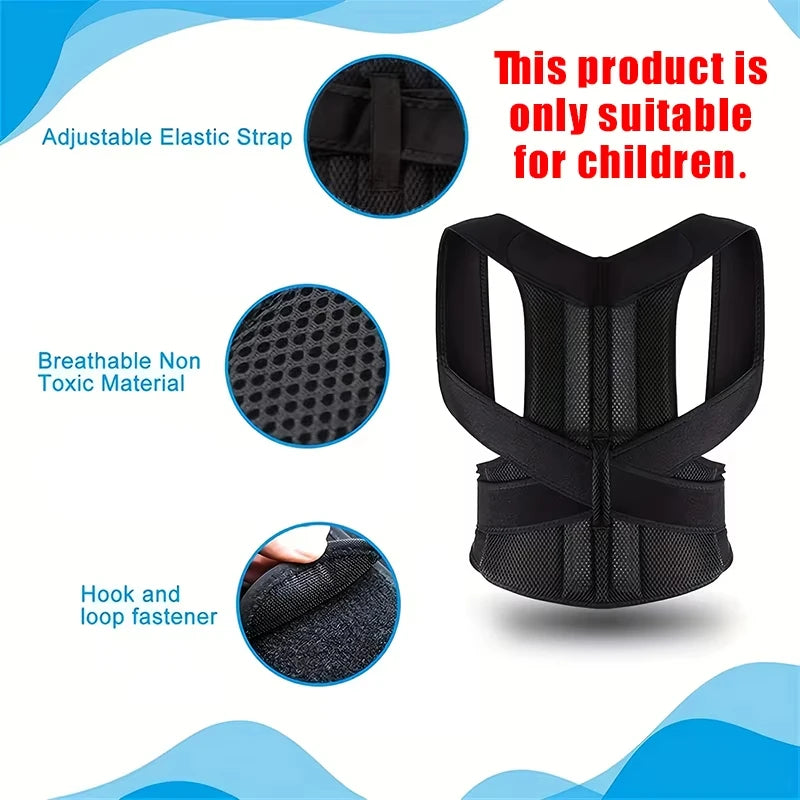Reinforced Belt Lumbar Column Posture Corrector Vest Adjustable Back Support Strap Shoulder Spine Brace Neck Stretcher Trainer