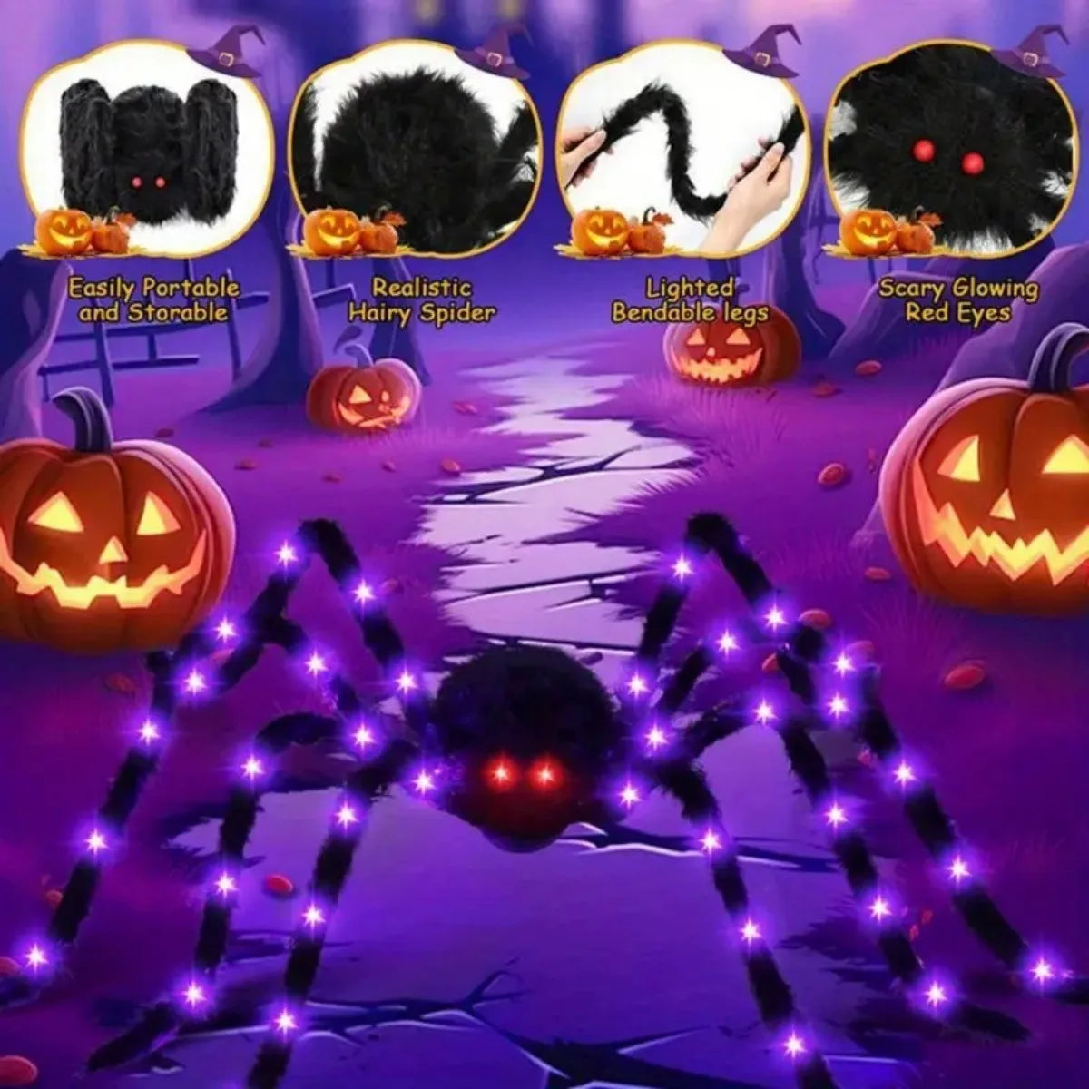 Giant Fuzzy Spider Light