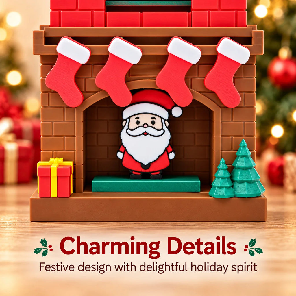 24-Day Christmas Advent Calendar Wooden Santa Claus Chimney Countdown Decor DIY Desktop Ornament Xmas Party Supplies navidad