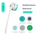 HOMEFISH Waterproof Electric Massage Shower Brush Multifunctional Long Handle Back Scrubbing Facial Washing Device for Bathroom
