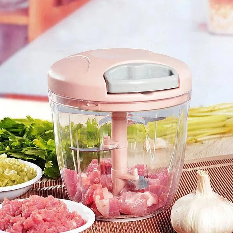 1 Pcs 500/900ML Manual Meat Mincer Garlic Chopper Rotate Garlic Press Crusher Vegetable Onion Cutter Kitchen Cooking Accessories
