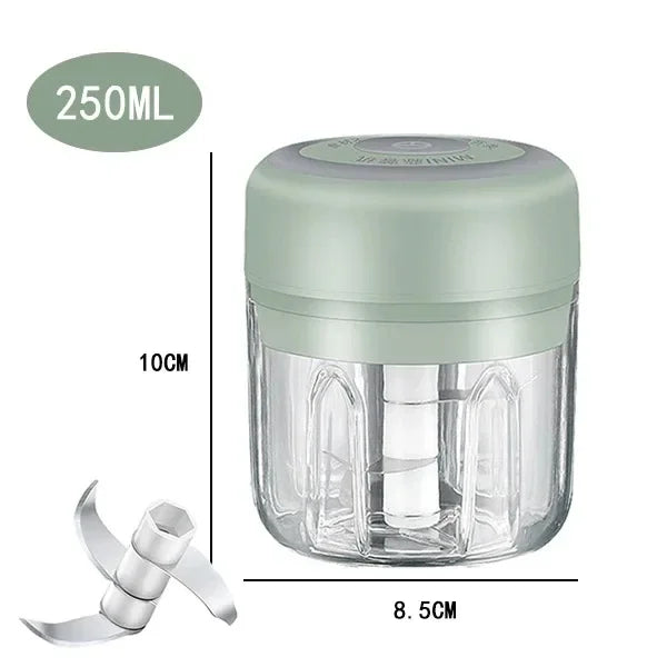 Portable Wireless Electric Mini Food Chopper Bowl Garlic Masher USB Rechargeable Vegetable Meat Grinder Kitchen Blender Gadget