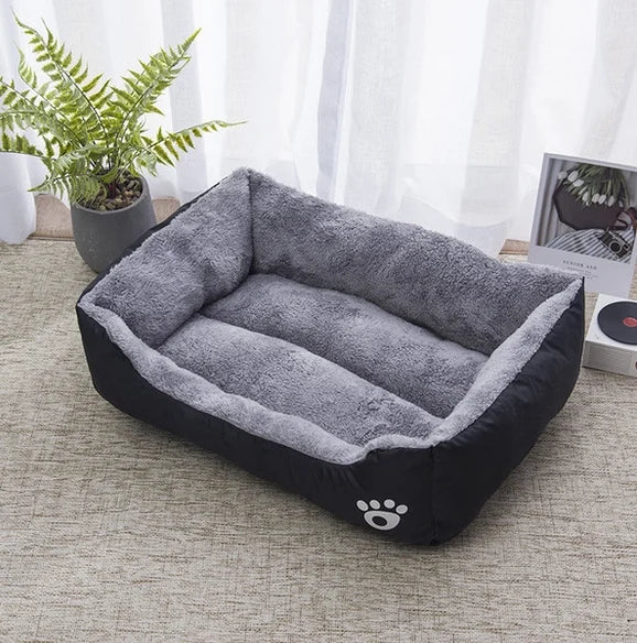 Plush Black Dog Bed