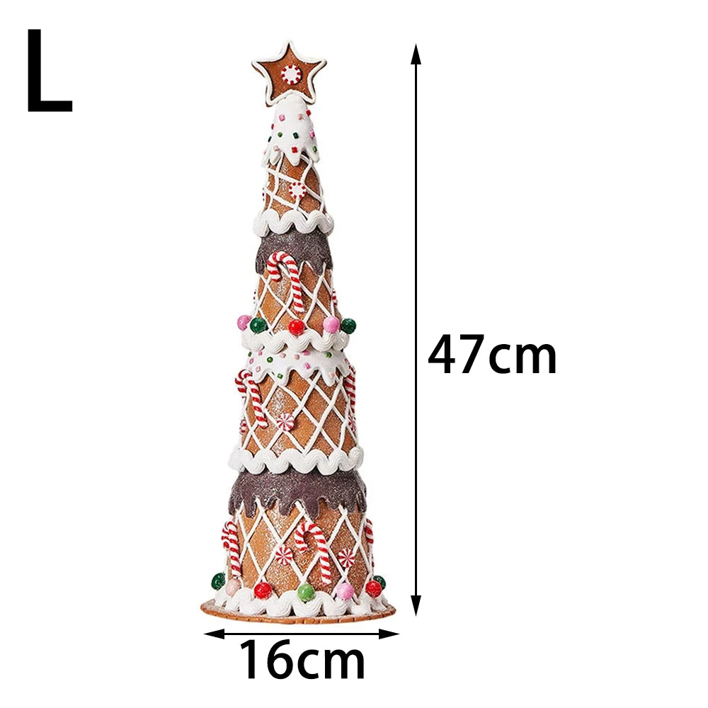 Christmas Luminous Castle Christmas Tree Decoration Ornaments Soft Clay Cute Macaron Accessories Xmas Holiday Supplies