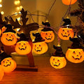 59.06in Halloween Pumpkin Fairy Lights Warm White 10LED Festival String Lights Battery Powered Room Holiday Decoration