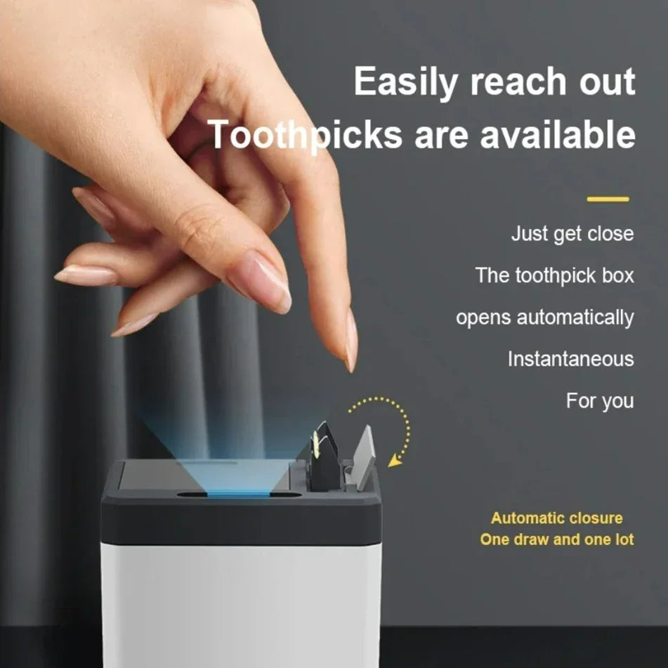 5V Automatic Toothpick Dispenser Infrared Sensor Smart Toothpick Holder USB Charge Toothpick Box Home Restaurant Supplies
