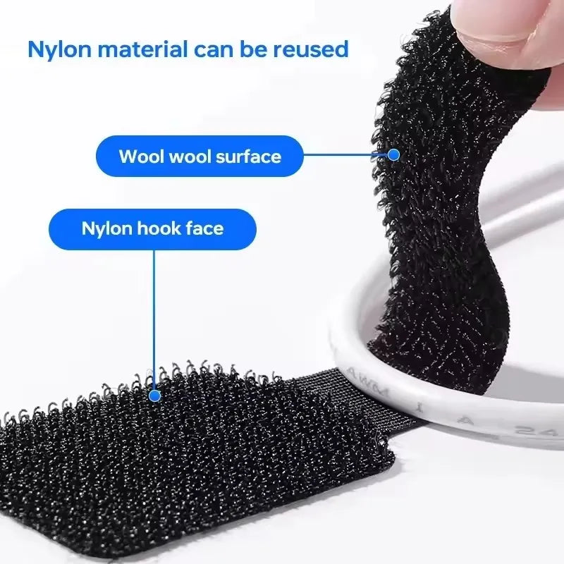 Adhesive Cable Clips - No-Residue Flexible Cord Organizers with Strong Adhesion for Desk Wall Home & Office Use - Portable Wire