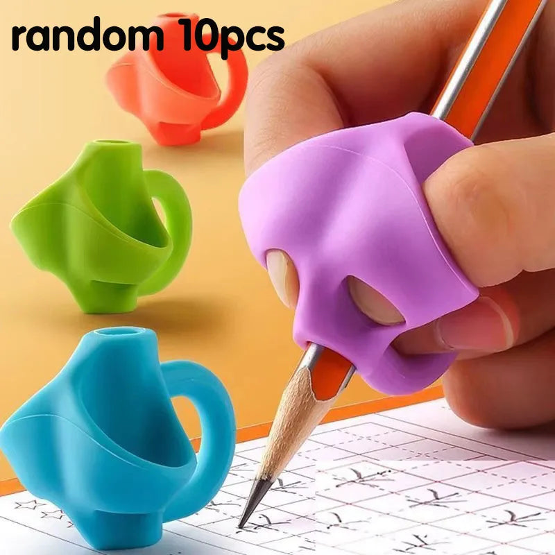 1/2/4/10/20pcs Three-Finger Children Pencil Pen Holder Silicone Student Posture Correct Learning Writing Tool Correct Device