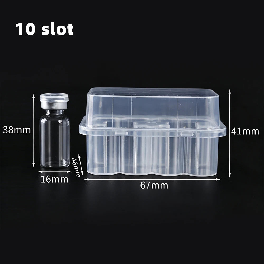 Peptide Storage Box 2/10Slot Penicillin Bottle Case for Fridge Organizer Portable 3ml Glass Vials Microtube Secure Holder  Boxes