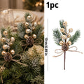 1/20x Snowflake Pine Cone Berry Branch Artificial Red Berry Pine Needle DIY Wreath Fake Flowers Home Party Christmas Decoration