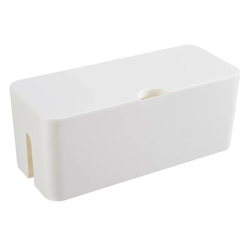 Wooden Office Cable Storage Box Power Line Wire Management Organizer Charger Socket Network Line Storage Bin Desk Storages