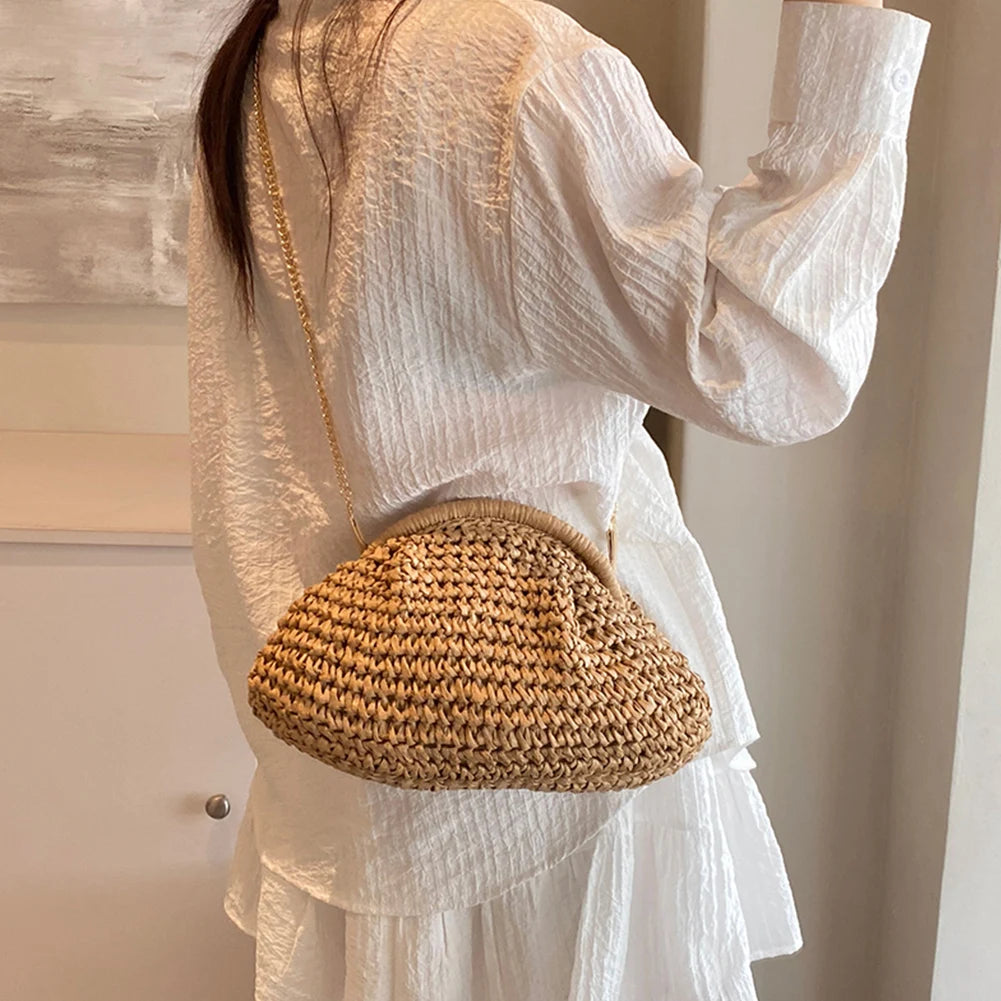 Women Straw Crossbody Bag