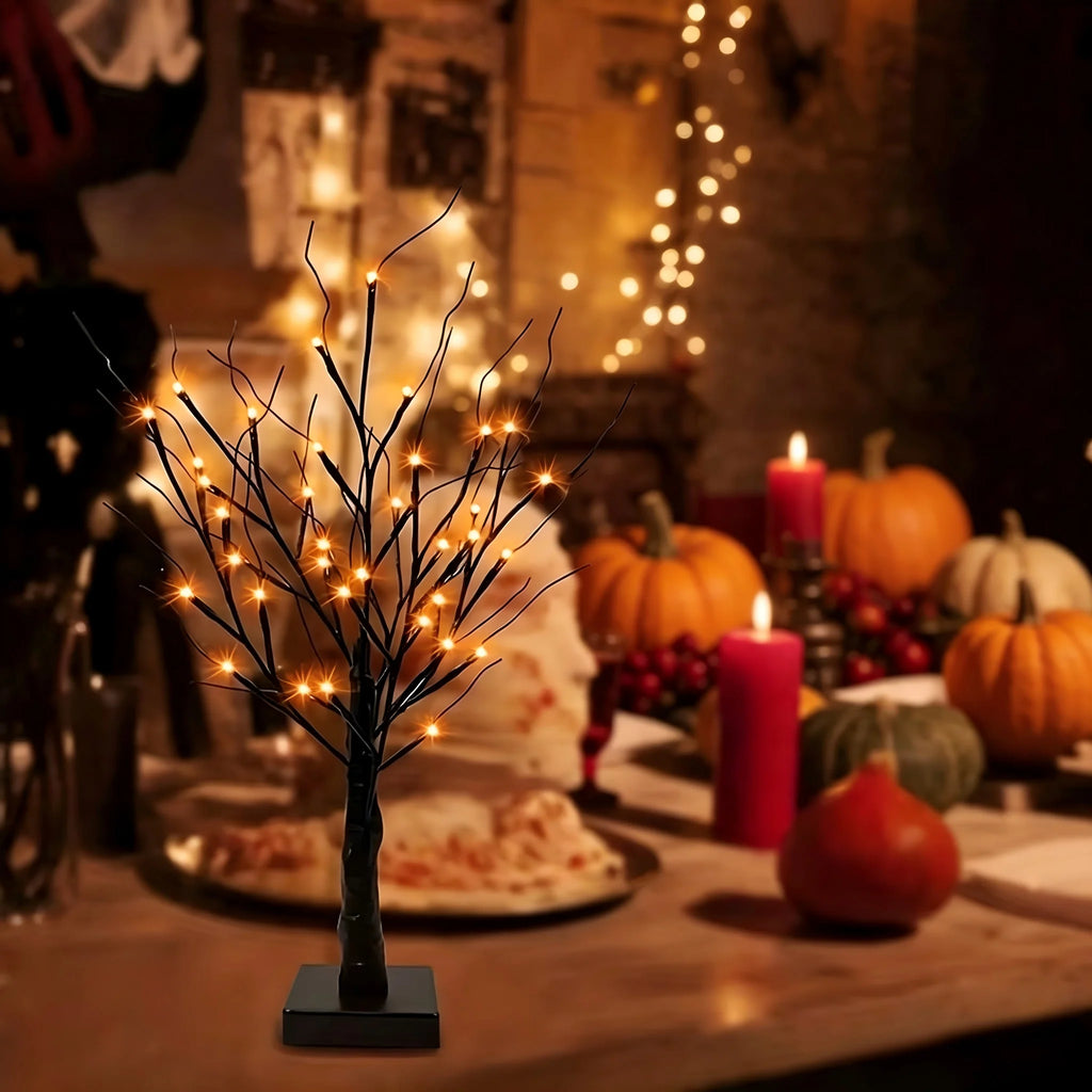 1 Piece of Classic Style LED Lights To Decorate Halloween and Christmas Desktop Trees, Support AA Batteries (Excluding)