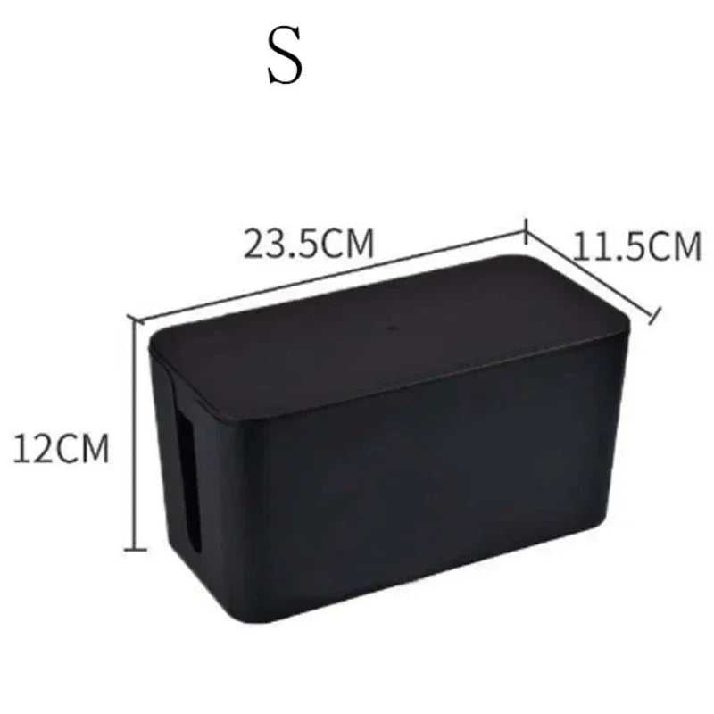 Cable Storage Box Power Board Wire Management Socket Strip Wire Case Dust Charger Socket Organizer Network Bin Charger