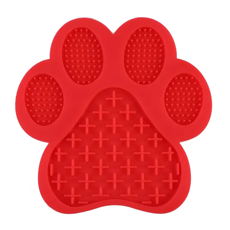 Dog Paw Silicone Pet Licking Mat Pet Slow Food Tray Dog Bath Distraction Silicone Dog Suction Cup Food Guard Training