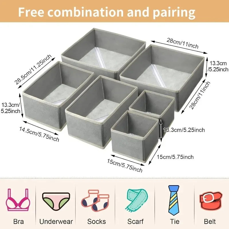 Underwear Sock Bra Storage Box Cabinet Drawer Organizer For Clothes Ties Wardrobe Clothes Socks Organiser Cabinet Separator Box