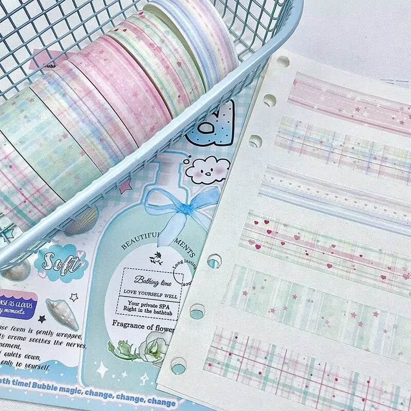 MINKYS 6pcs/lot Basic Decorative Tape Cute Cartoon Creative Decorative Washi Tape School Stationery