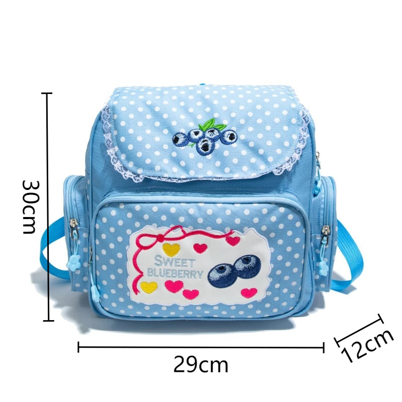Pink Girl Embroidery Strawberry Children's Schoolbag Student Birthday Gift 2026 New Japanese Cartoon Pink Backpack Book Bags
