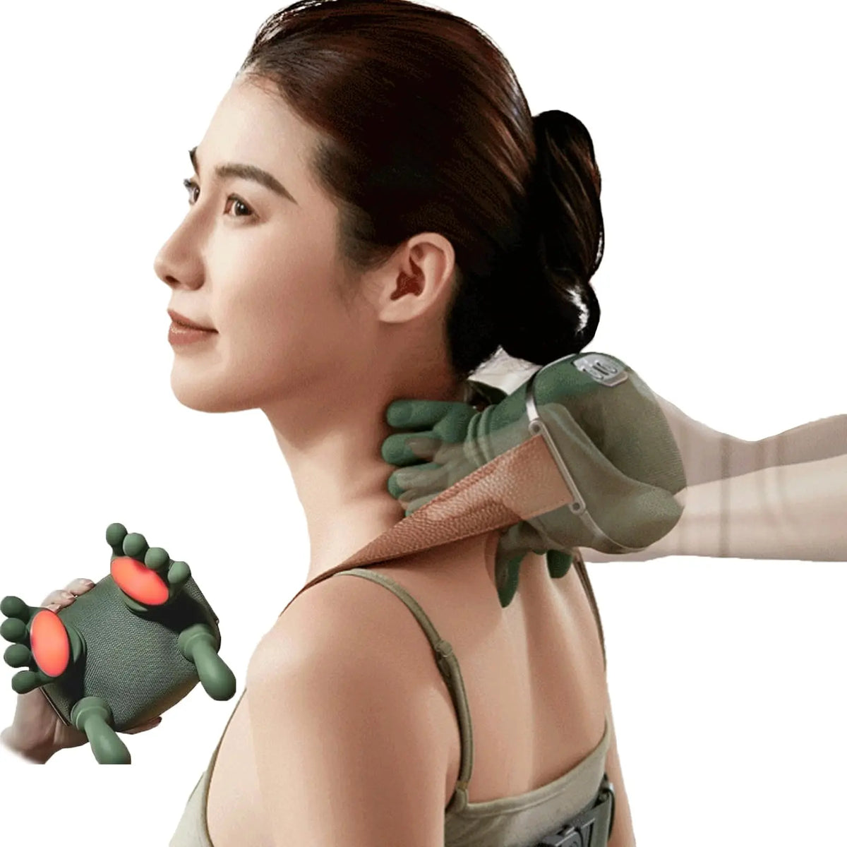 Neck Massager for Pain Relief Deep Tissue with Fingers Bionic Portable Cordless Electric Shiatsu Shoulder Massage with Heat