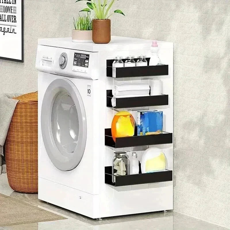 Refrigerator Magnetic Shelf Spice Sundry Side Storage Rack Hanging Basket Space Saving Kitchen Organizer Shelf Household Holder