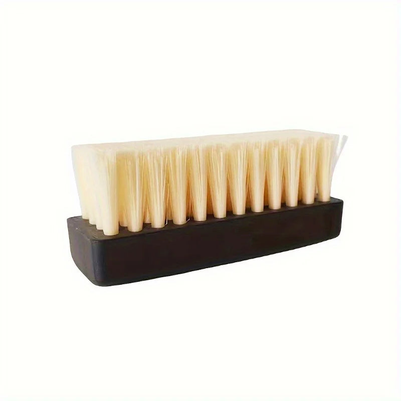 2pcs Dual-Strength Plastic Shoe Brush Set - Soft White Bristles & Firm Black Bristles  Versatile Shoe Care Tool for Home Use