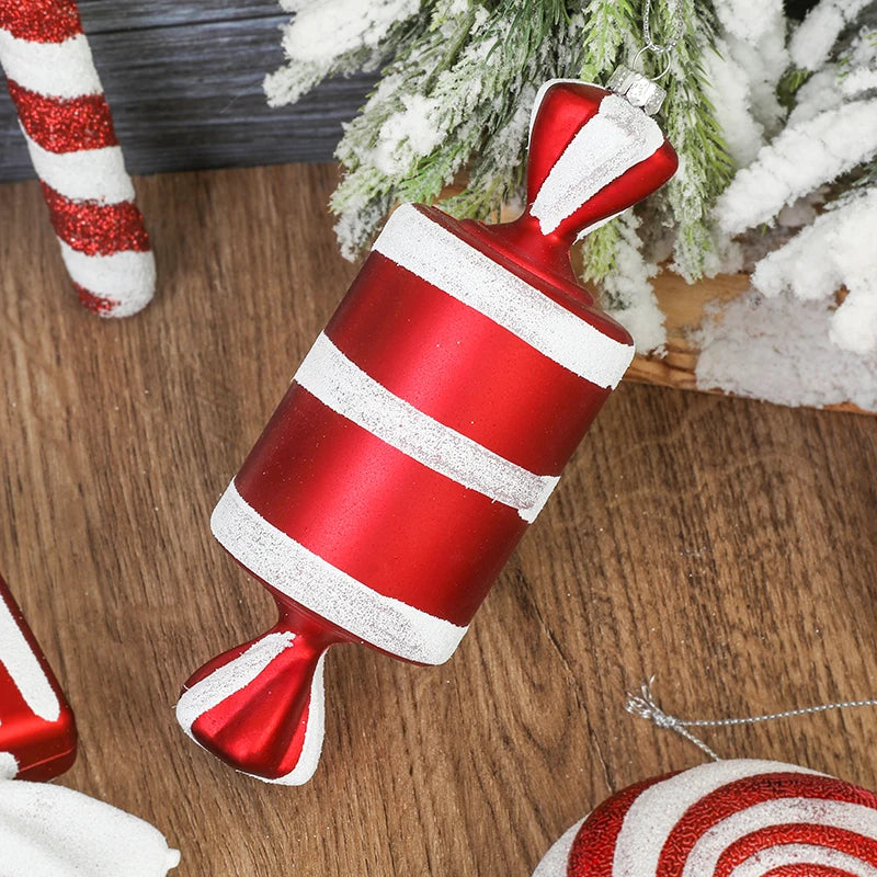 Big Christmas Lollipop Red Candy Cane Pendants Xmas Tree Hanging Ball Ornaments 2024 Christmas Decoration For Home New Year Gift