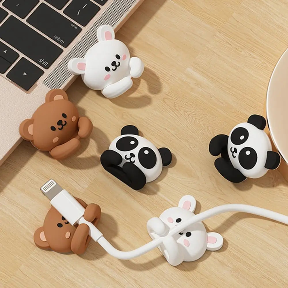 Strong Adhesive Self-Adhesive Cable Clip Cute Animal Design Desktop Organiser Cable Organizer Cord Winder Clip Mouse