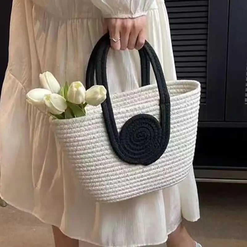 Vintage Rattan Beach Tote