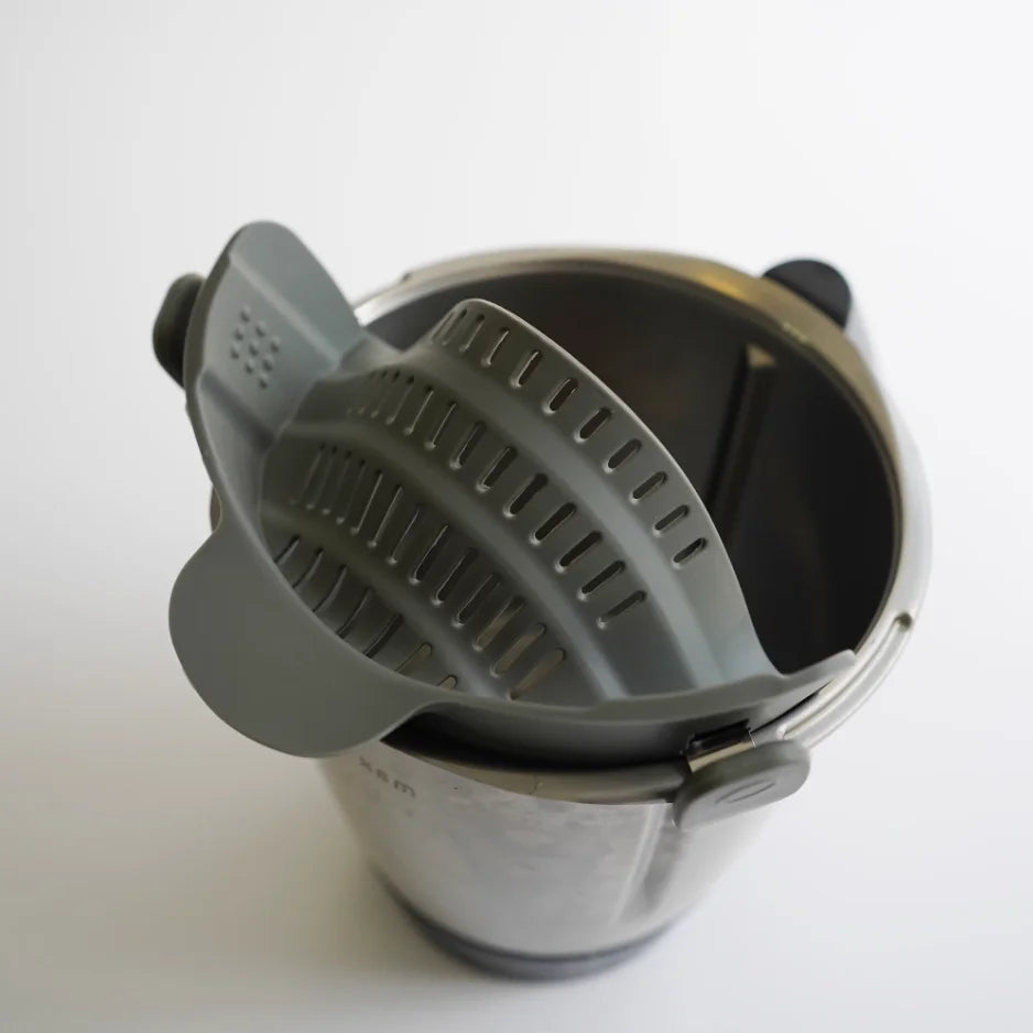 Silicone Kitchen Strainer Clip Pan Drain Rack Bowl Funnel Rice Pasta Vegetable Washing For Thermomix TM5 TM6 TM7  Accessories