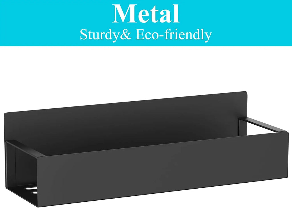 Metal 4 Pack Magnetic Spice Storage Rack Organizer for Refrigerator and Oven, Black Fridge Organizers and Storage, Metal