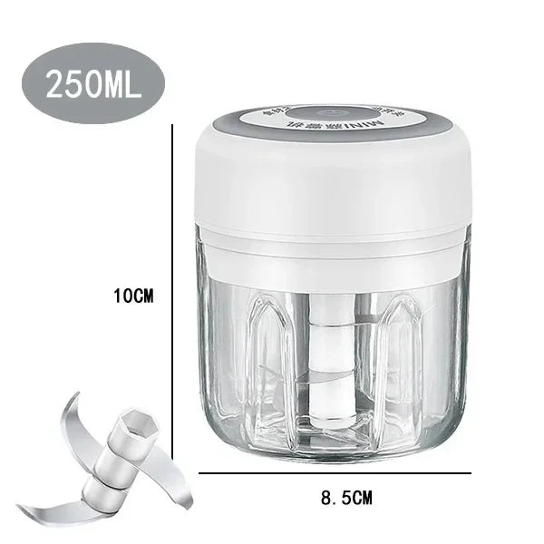 Portable Wireless Electric Mini Food Chopper Bowl Garlic Masher USB Rechargeable Vegetable Meat Grinder Kitchen Blender Gadget