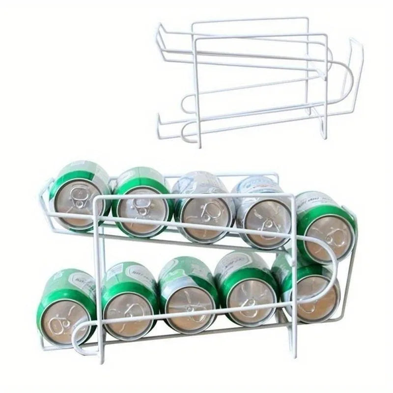 2026 Metal Beverage Beer Rack Storage Organizer Holder Can Tank Kitchen Finishing Refrigerator Fridge Pantry Space Saver Tools