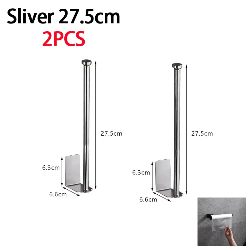 Kitchen Towel Holder Stainless Steel Paper Towel Holder Under Sink Organizer Lengthen Storage Rack Sink Accessories SNJ007