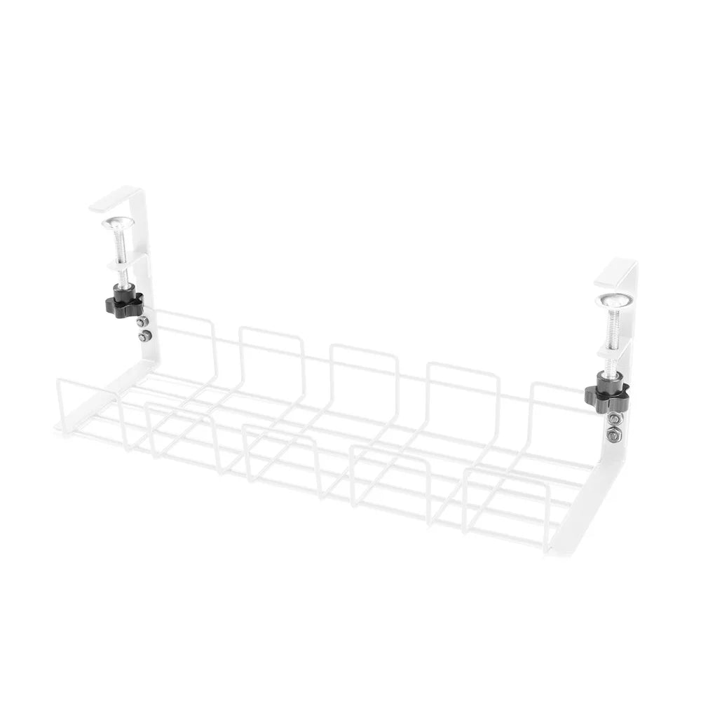 Cable Management Box Under Desk Cable Organizer Storage Shelf Desk Wire Management Cable Tray Under Desk No Drill Metal Rack For