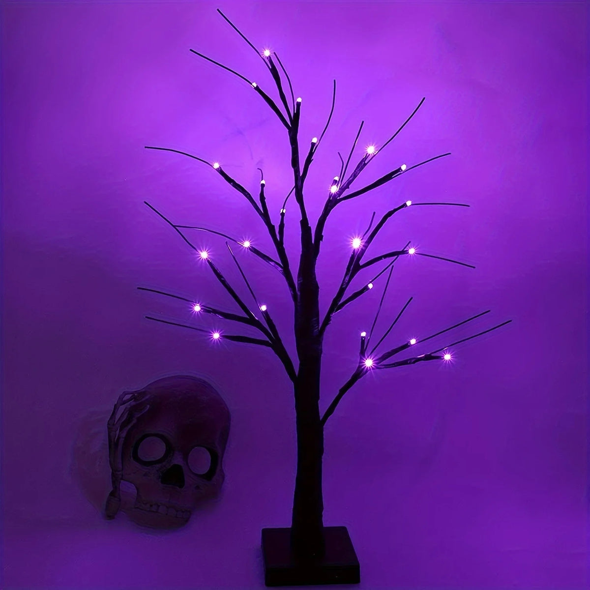 1 Piece of Classic Style LED Lights To Decorate Halloween and Christmas Desktop Trees, Support AA Batteries (Excluding)