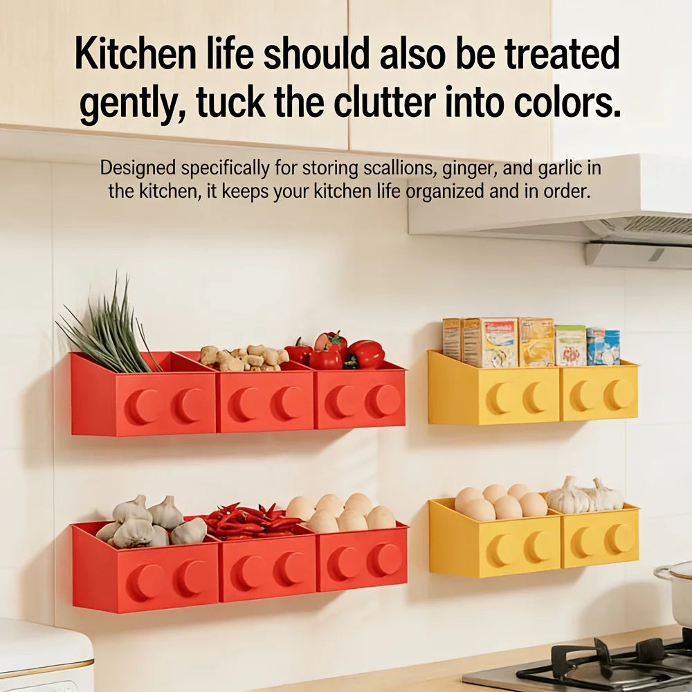 1pc Magnetic Basket Organizer for Fridge -Like ABS Plastic Storage Box, No Drill Design for Kitchen Counter,Holds Up to 3.5Lbs