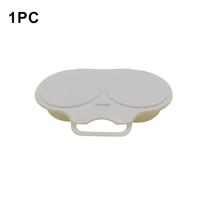 2 Cavity Microwave Egg Poacher Kitchen Round Steamed Egg Cooking Mould With Cover Reusable Non-stick Omelet Poached Egg Tool