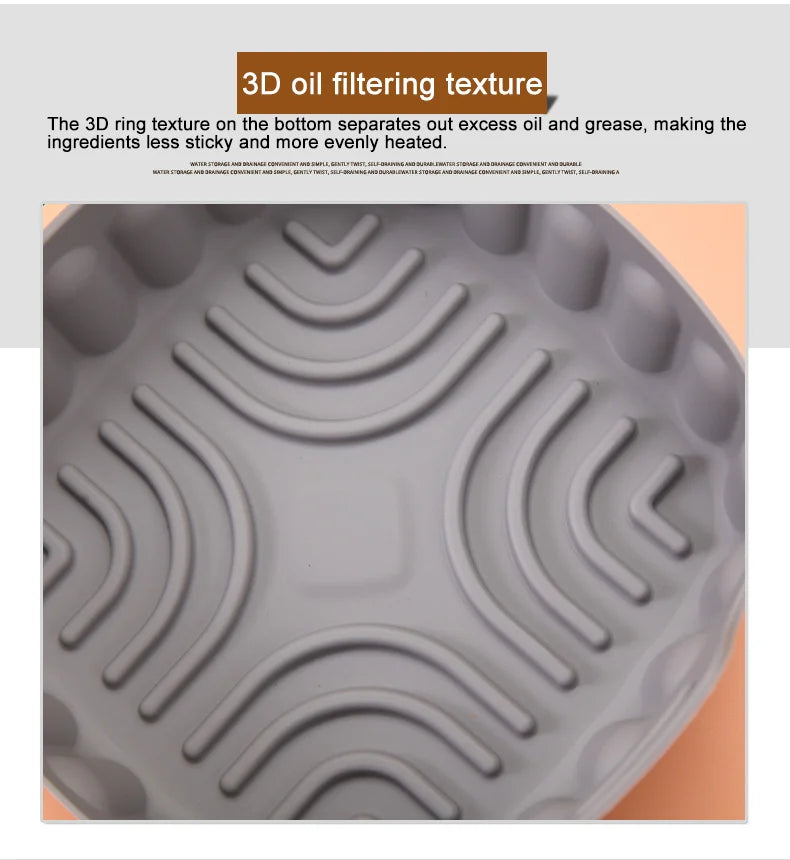 Air Fryer Silicone Basket Tray 20/23cm Round Square 4/5/6/8 Liters XXL Shape Airfryer Case Protector Pan Mold Liner