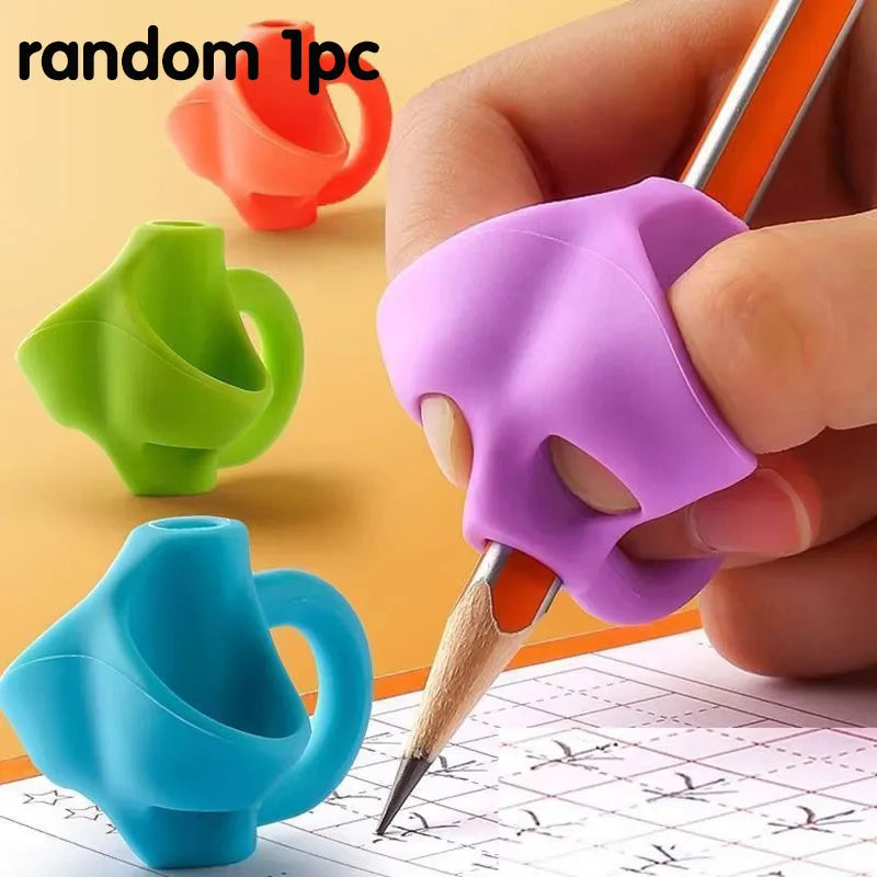 1/2/4/10/20pcs Three-Finger Children Pencil Pen Holder Silicone Student Posture Correct Learning Writing Tool Correct Device
