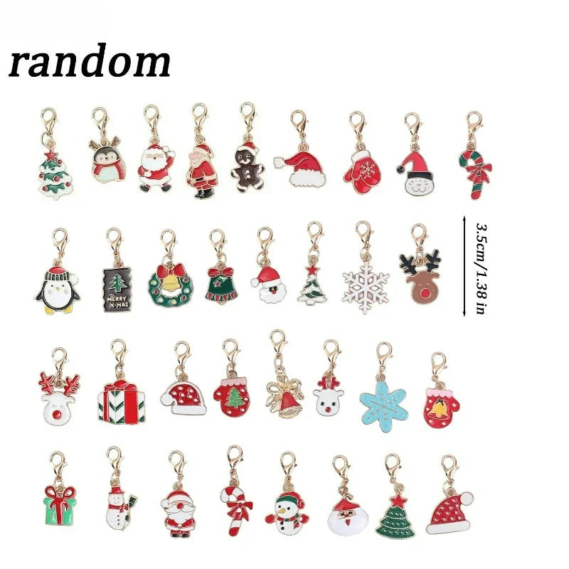 Wholesale Christmas Keychains Pendants Santa Alloy Ornament DIY Necklaces Earrings Bracelets Holiday Party Decoration Supplies