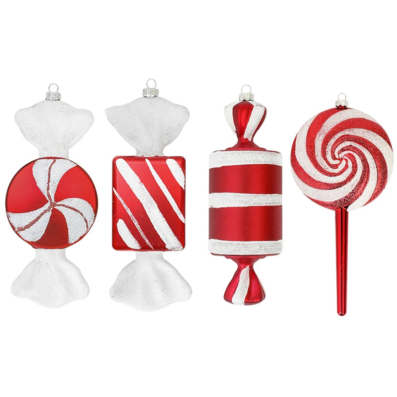 Big Christmas Lollipop Red Candy Cane Pendants Xmas Tree Hanging Ball Ornaments 2024 Christmas Decoration For Home New Year Gift
