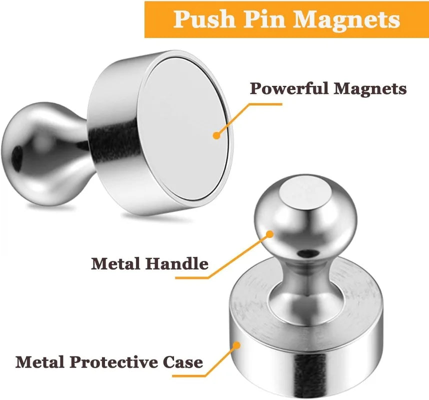 Strong Magnetic Pins Thumbtacks Hooks Magnets Mini Metal Pushpin for Home Fridge Office School Whiteboard Storage Tool Organizer